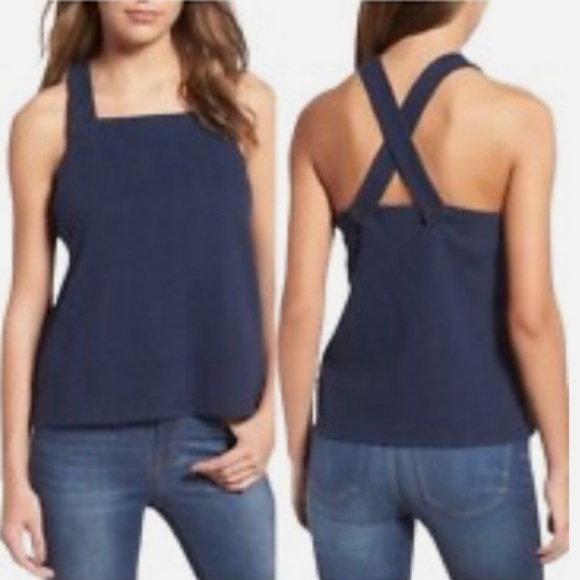 Madewell Apron Cross Back Tank Top - Picture 1 of 5